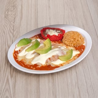 Enchiladas Rojas Plate carne desebrada